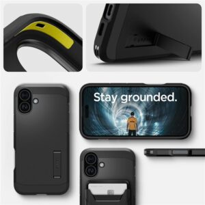 Spigen Tough Armor MagSafe su stoveliu Apple iPhone 16 Plus - dėklas telefonui juodos spalvos - Image 18