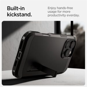 Spigen Tough Armor MagSafe su stoveliu Apple iPhone 16 Pro - dėklas telefonui juodos spalvos - Image 12