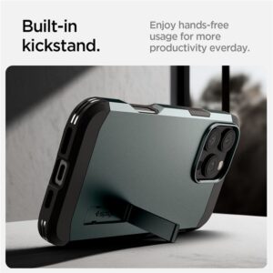 Spigen Tough Armor MagSafe su stoveliu Apple iPhone 16 Pro - dėklas telefonui žalios spalvos - Image 20