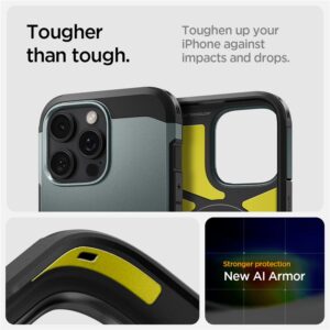 Spigen Tough Armor MagSafe su stoveliu Apple iPhone 16 Pro - dėklas telefonui žalios spalvos - Image 13