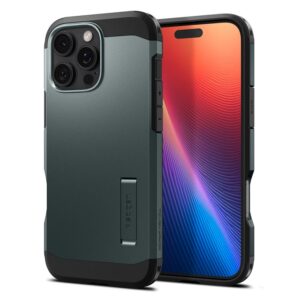 Spigen Tough Armor MagSafe su stoveliu Apple iPhone 16 Pro - dėklas telefonui žalios spalvos - Image 10
