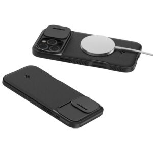Apple iPhone 16 Pro Spigen Optik Armor Mag MagSafe dėklas telefonui juodos spalvos - Image 11