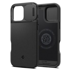 Apple iPhone 16 Pro Spigen Optik Armor Mag MagSafe dėklas telefonui juodos spalvos - Image 9