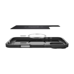 Apple iPhone 16 Pro Spigen Optik Armor Mag MagSafe dėklas telefonui juodos spalvos - Image 16