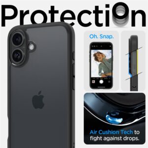 Spigen Ultra Hybrid Apple iPhone 16 - dėklas telefonui juodos matinės spalvos - Image 12