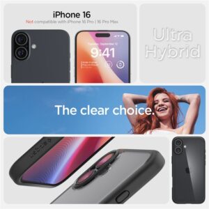 Spigen Ultra Hybrid Apple iPhone 16 - dėklas telefonui juodos matinės spalvos - Image 16