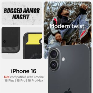 Spigen dėklas RUGGED ARMOR MAG compatible su MagSafe skirtas Apple iPhone 16 matte juodos spalvos - Image 14