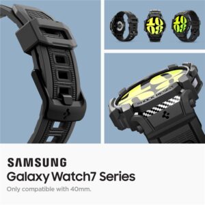 Spigen Rugged Armor Pro - Strap + Case for Samsung Galaxy Watch 7 40 mm (Matte Black) - Image 9
