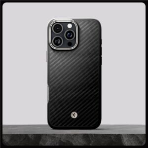 Spigen Enzo Aramid Mag MagSafe - Case Apple iPhone 16 Pro Max Black / Natural - Image 14