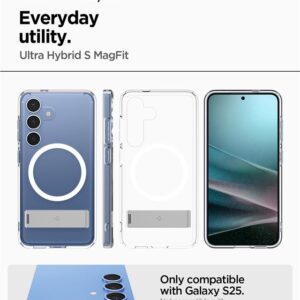 Spigen Ultra Hybrid S MagSafe, clear baltos spalvos - Samsung Galaxy S25 - Image 6