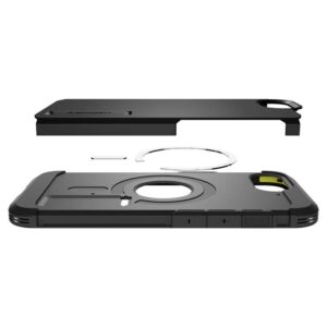 Spigen Tough Armor MagSafe Apple iPhone SE 4 (2025) su Stand - dėklas telefonui juodos spalvos - Image 20