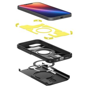 Spigen Tough Armor MagSafe Apple iPhone SE 4 (2025) su Stand - dėklas telefonui juodos spalvos - Image 19
