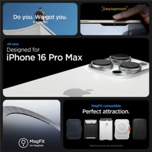 Spigen Thin Fit MagSafe dėklas skirtas Apple iPhone 16 Pro Max - Clear and White - Image 16
