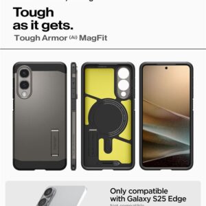 Spigen Tough Armor MagSafe dėklas skirtas Samsung Galaxy S25 Edge - Gray/juodos spalvos - Image 13
