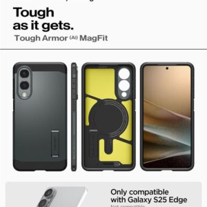 Spigen Tough Armor MagSafe dėklas skirtas Samsung Galaxy S25 Edge - Green/juodos spalvos - Image 13