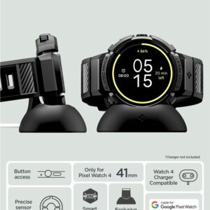 Spigen Rugged Armor Pro + Stand, matinės juodos spalvos - Google Pixel Watch 4 41mm - Image 2