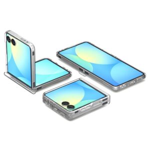 Spigen Ultra Hybrid Pro Mag MagSafe dėkals skirtas Samsung Galaxy Z Flip 7 - Clear and baltos spalvos - Image 12