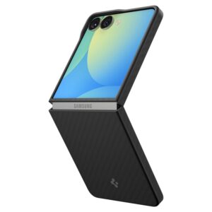 Juodas (Aramid) dėklas Samsung Galaxy Z Flip 7 telefonui "Spigen Airskin" - Image 16