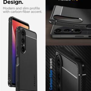 Spigen Rugged Armor dėklas skirtas Sony Xperia 1 VII - Matte juodos spalvos - Image 15