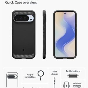 Spigen Rugged Armor Mag MagSafe dėklas skirtas Google Pixel 10 Pro XL - Matte juodos spalvos - Image 12