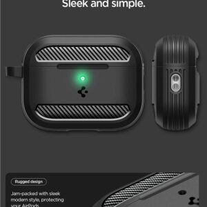 Spigen Rugged Armor dėklas skirtas AirPods Pro 3 - Matte juodos spalvos - Image 15
