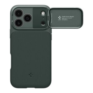Spigen Optik Armor Mag MagSafe dėklas Apple iPhone 17 Pro Max Abyss žalios spalvos - Image 11