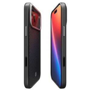 Spigen Enzo Aramid "T" MagSafe dėklas skirtas Apple iPhone 17 Pro - juodos spalvos ir sidabrinės spalvos - Image 18