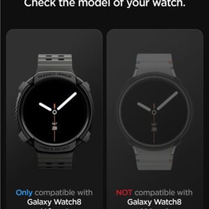 Spigen Rugged Armor dėklas skirtas Samsung Galaxy Watch 8 40mm - Matte juodos spalvos - Image 11