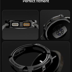 Spigen Rugged Armor dėklas skirtas Samsung Galaxy Watch 8 40mm - Matte juodos spalvos - Image 15