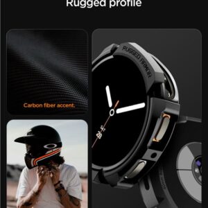 Spigen Rugged Armor dėklas skirtas Samsung Galaxy Watch 8 40mm - Matte juodos spalvos - Image 18