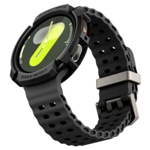Spigen Rugged Armor dėklas skirtas Samsung Galaxy Watch 8 44mm - Matte juodos spalvos - Image 15