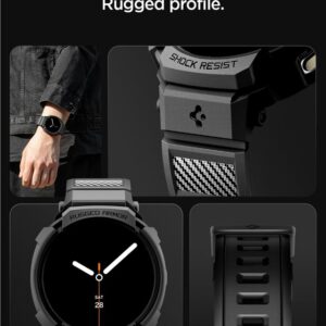 Spigen Rugged Armor Pro apyrankė skirta Samsung Galaxy Watch 8 44mm - Matte juodos spalvos - Image 12