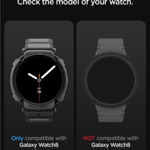 Spigen Rugged Armor Pro apyrankė skirta Samsung Galaxy Watch 8 44mm - Matte juodos spalvos - Image 13