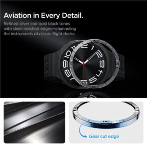 Spigen Bezel Tune Pilot - Case / Protective Ring for Samsung Galaxy Watch 8 44 mm (Silver) - Image 10