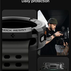 Spigen Rugged Armor dėklas skirtas Samsung Galaxy Watch 8 Classic 46mm - Matte juodos spalvos - Image 11