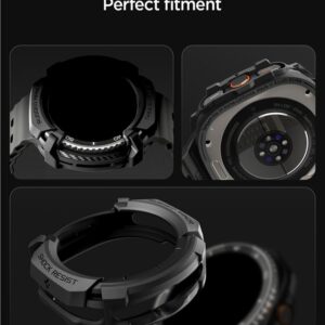 Spigen Rugged Armor dėklas skirtas Samsung Galaxy Watch 8 Classic 46mm - Matte juodos spalvos - Image 14