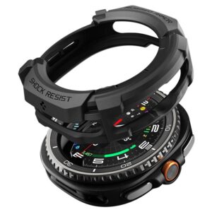 Spigen Rugged Armor dėklas skirtas Samsung Galaxy Watch 8 Classic 46mm - Matte juodos spalvos - Image 16