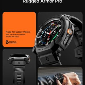 Spigen Rugged Armor Pro apyrankė skirta Samsung Galaxy Watch 8 Classic 46mm - Matte juodos spalvos - Image 13