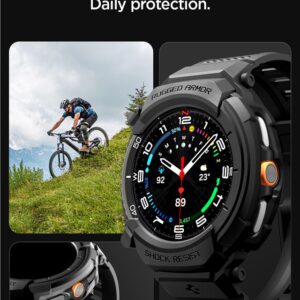 Spigen Rugged Armor Pro apyrankė skirta Samsung Galaxy Watch 8 Classic 46mm - Matte juodos spalvos - Image 14