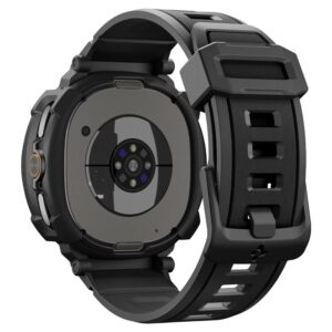 Spigen Rugged Armor Pro apyrankė skirta Samsung Galaxy Watch 8 Classic 46mm - Matte juodos spalvos - Image 19