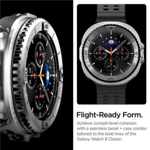 Spigen Bezel Tune Pro Pilot Cover for Samsung Galaxy Watch 8 Classic 46mm - sidabro spalvos - Image 19