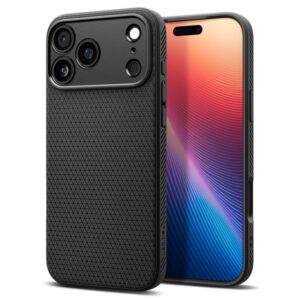 Spigen Liquid Air dėklas skirtas Apple iPhone 17 Pro Max - matinis juodos spalvos - Image 9