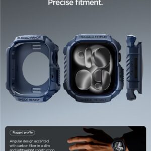 Spigen Rugged Armor dėklas skirtas Apple Watch 42mm - mėlynos spalvos - Image 15
