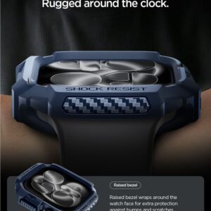 Spigen Rugged Armor dėklas skirtas Apple Watch 42mm - mėlynos spalvos - Image 16