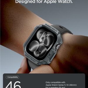 Spigen Rugged Armor 2, dark pilkos spalvos - Apple Watch 11 46mm - Image 3