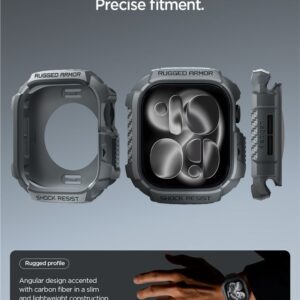 Spigen Rugged Armor 2, dark pilkos spalvos - Apple Watch 11 46mm - Image 19