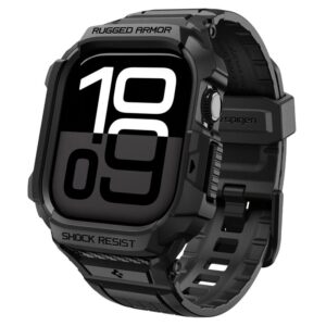 Spigen Rugged Armor Pro 2, matinės juodos spalvos - Apple Watch 11 46mm