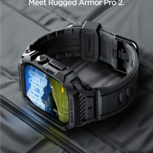 Spigen Rugged Armor Pro 2, matinės juodos spalvos - Apple Watch 11 46mm - Image 3