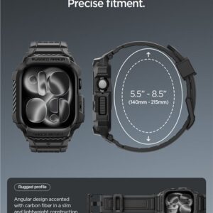 Spigen Rugged Armor Pro 2, matinės juodos spalvos - Apple Watch 11 46mm - Image 16
