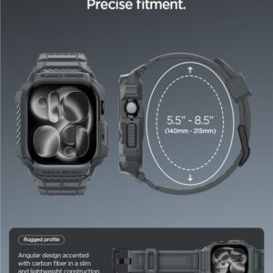 Spigen Rugged Armor Pro 2, dark pilkos spalvos - Apple Watch 11 46mm - Image 15